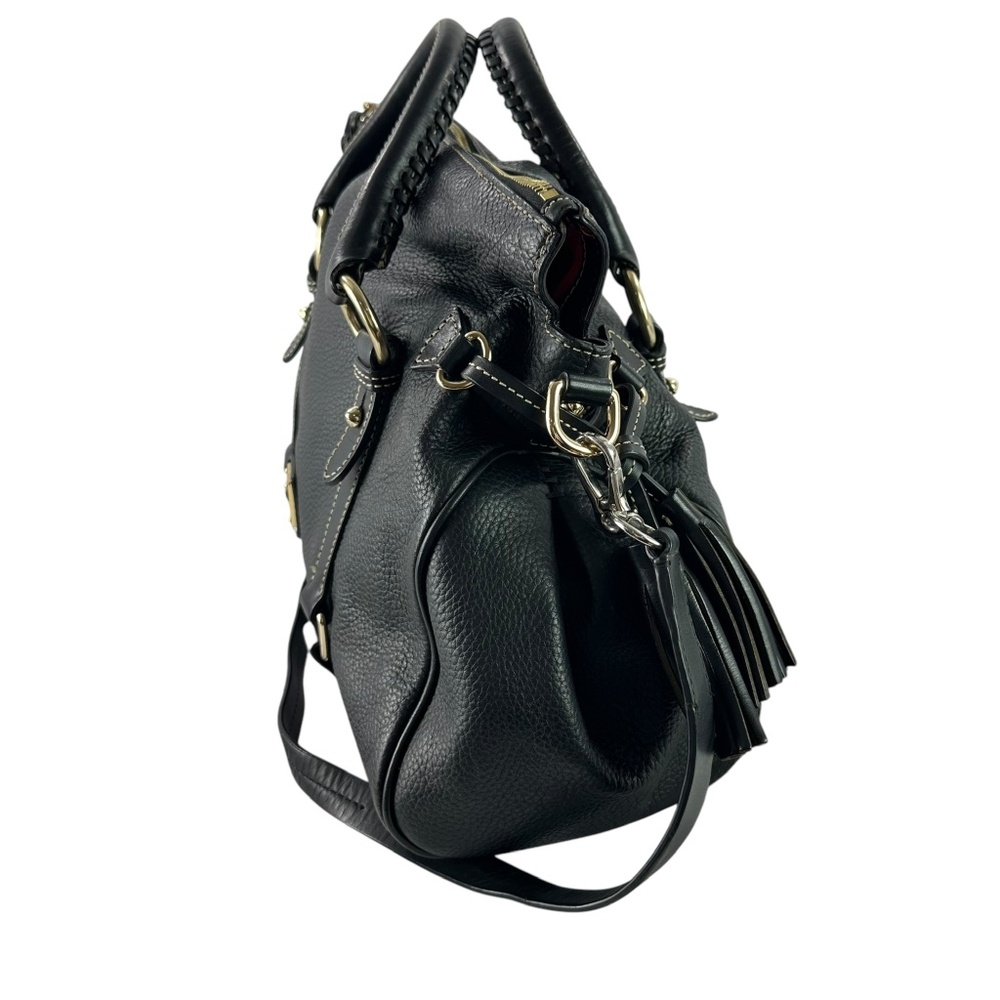 Genuine Dooney & Bourke Women's Black Leather Sorrento Satchel Bag Shoulder - Picture 7 of 13